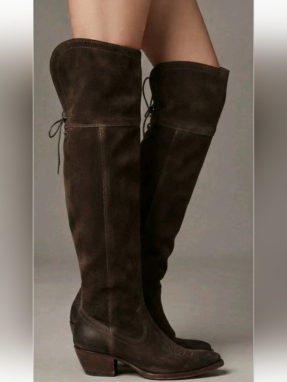 FRYE Women's Sacha Brown Suede The Over Knee Western Boots! Size 7B